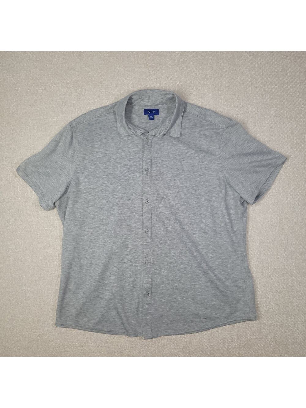 APT 9 Polo Shirt Men's XL Light Gray Performance Polyester Golf Athletic Top